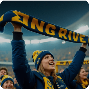 Sports fans with Hercules merchandise